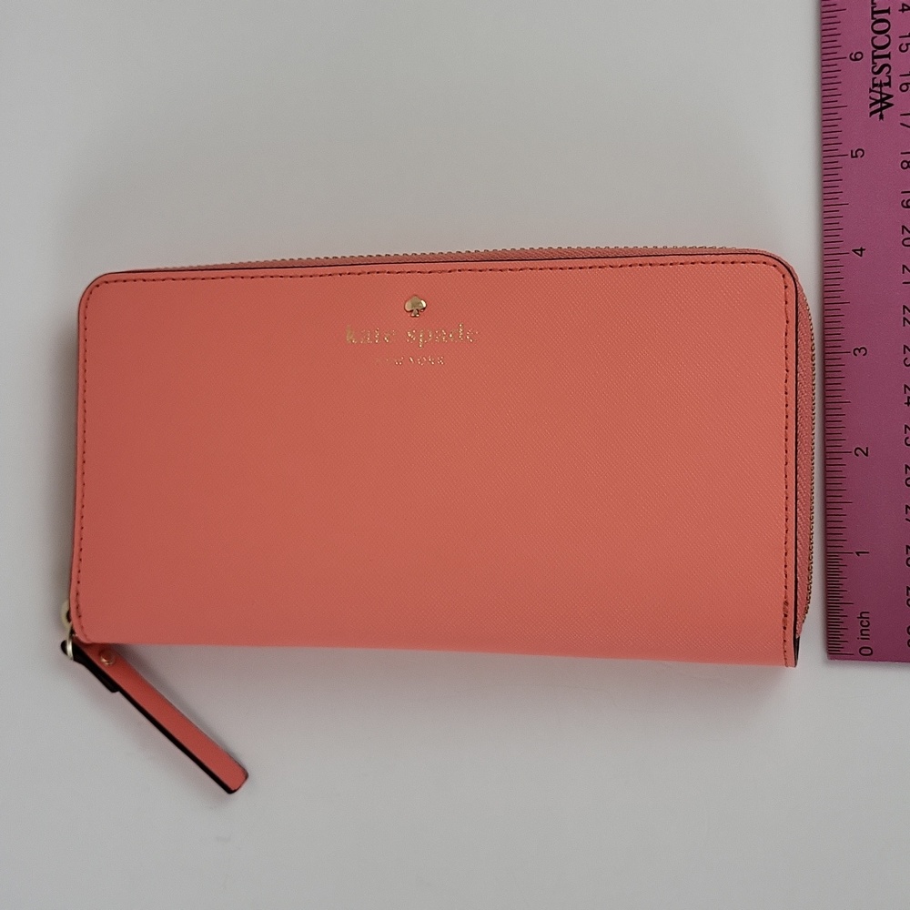 Kate Spade Mikas Pond Stacy in Guava Long Wallet - Picture 4 of 9